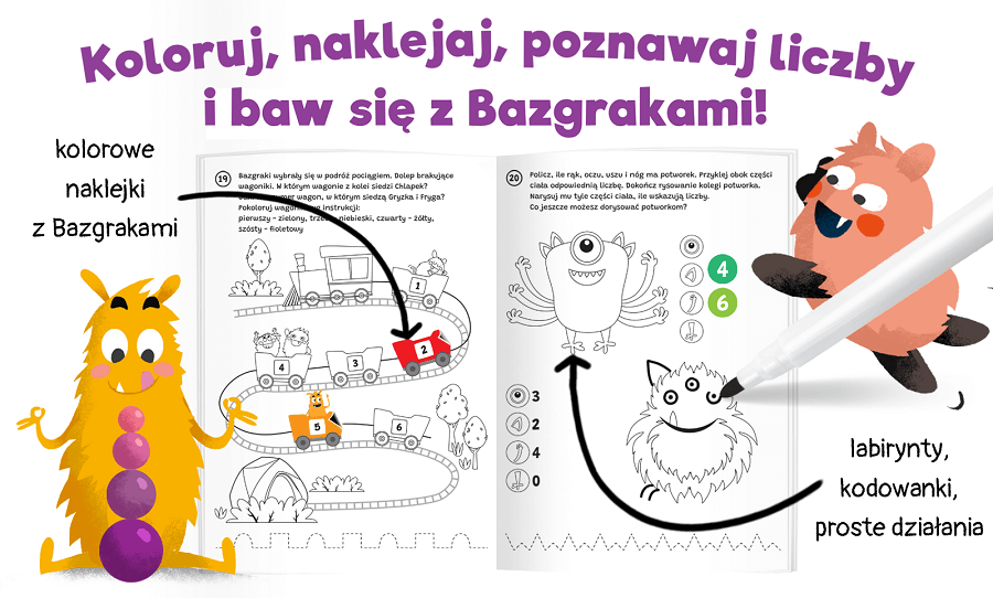  Kapitan Nauka; Bazgraki; książeczki suchościeralne; książeczki dla przedszkolaków; książki aktywizujące